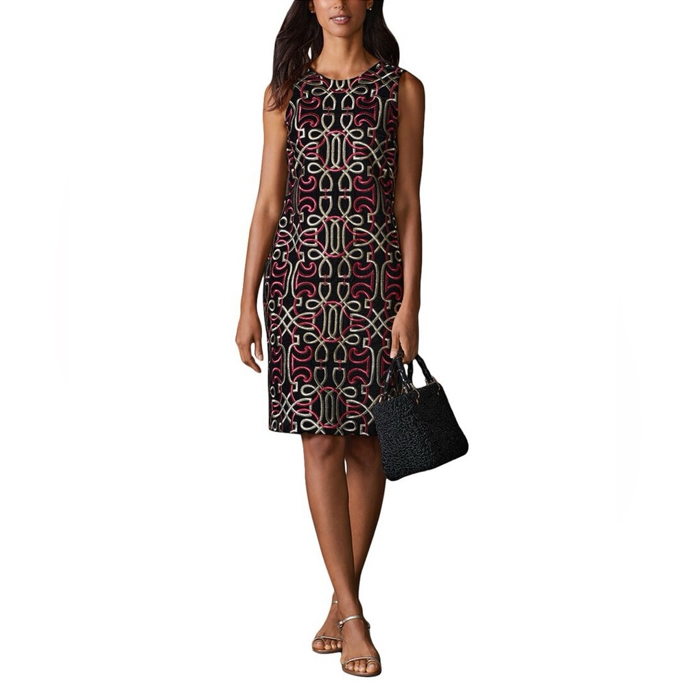 J. Mclaughlin Neo Beltmore Embroidery Freja Shift Velvet Dress